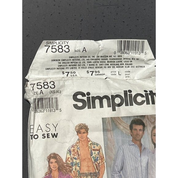 Simplicity 7583 Unisex Sew Pajama & Loungewear Pattern Two Lengths XS-XL Vtg - Picture 4 of 4